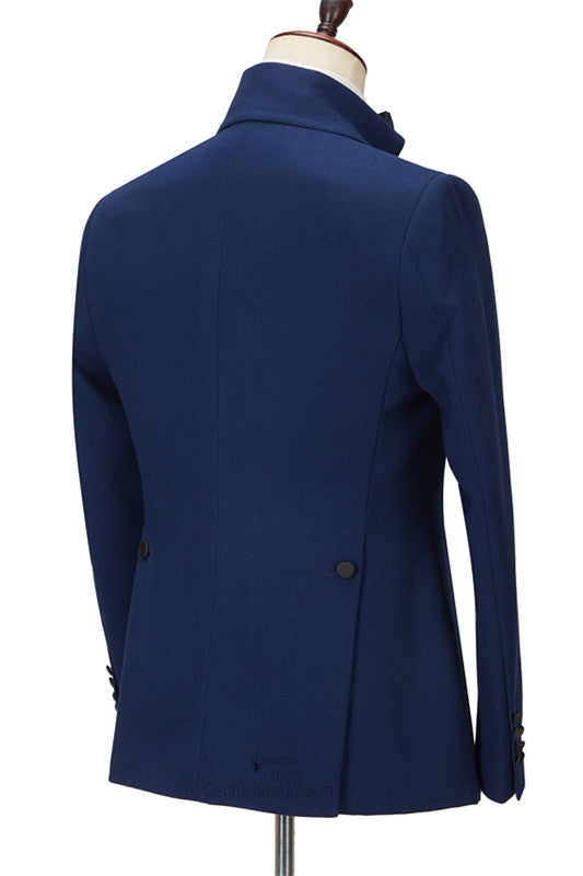 Dark Navy Dinner Prom Suit for Men with Peak Lapel and Two Pieces-BallBride