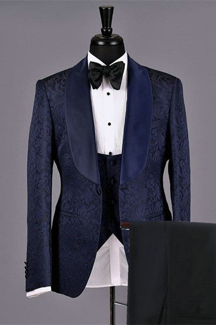 Dark Navy Lukas Bespoke Wedding Suits for Men-BallBride