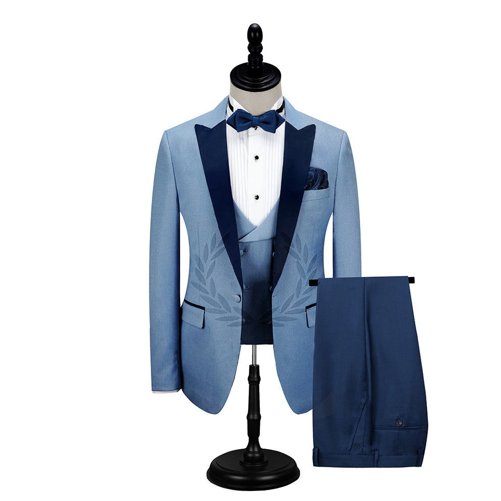 Dark Navy Wedding Tuxedos With Peak Lapel for Guys' Party Prom Suit-BallBride