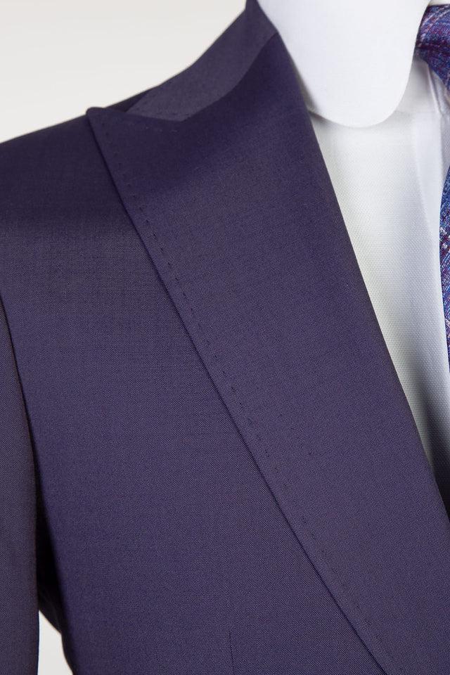 Dark Purple Best Fitted Men Suits - Dustin Chic Peaked Lapel Three Pieces-BallBride