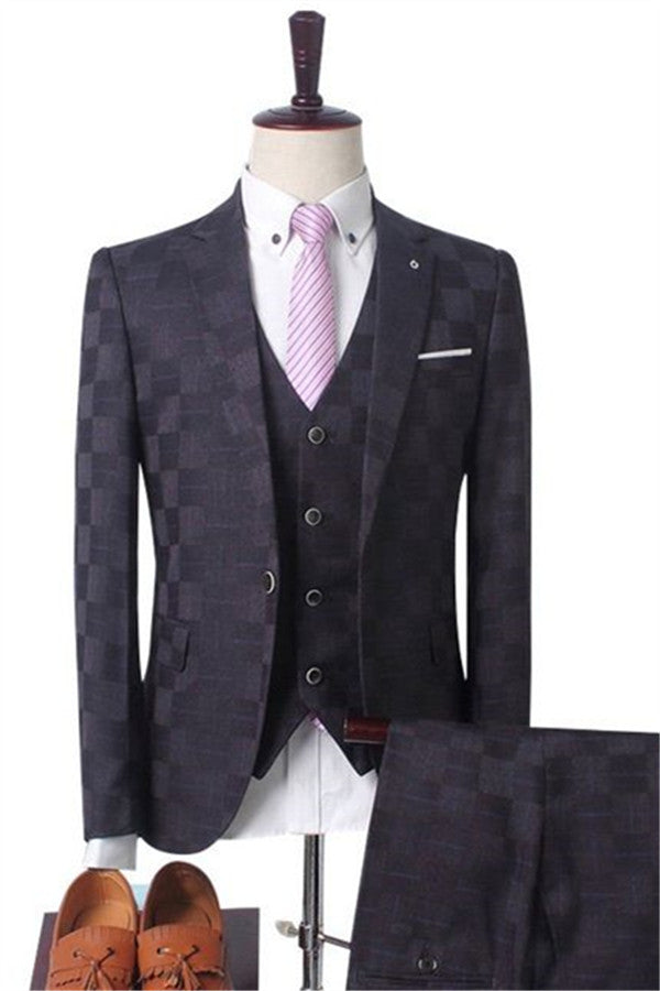 Dark Red Marriage Suit for Men - 3 Pieces Prom Wear-BallBride