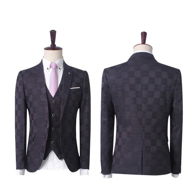 Dark Red Marriage Suit for Men - 3 Pieces Prom Wear-BallBride