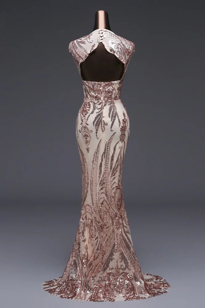 Designer Long Sequins Mermaid Prom Dress Zipper Back Evening Gowns-BallBride