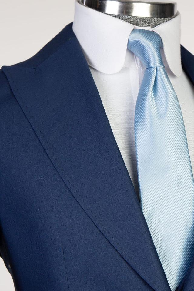 Dud New Arrival Navy Peaked Lapel 3-Piece Business Suit for Men-BallBride