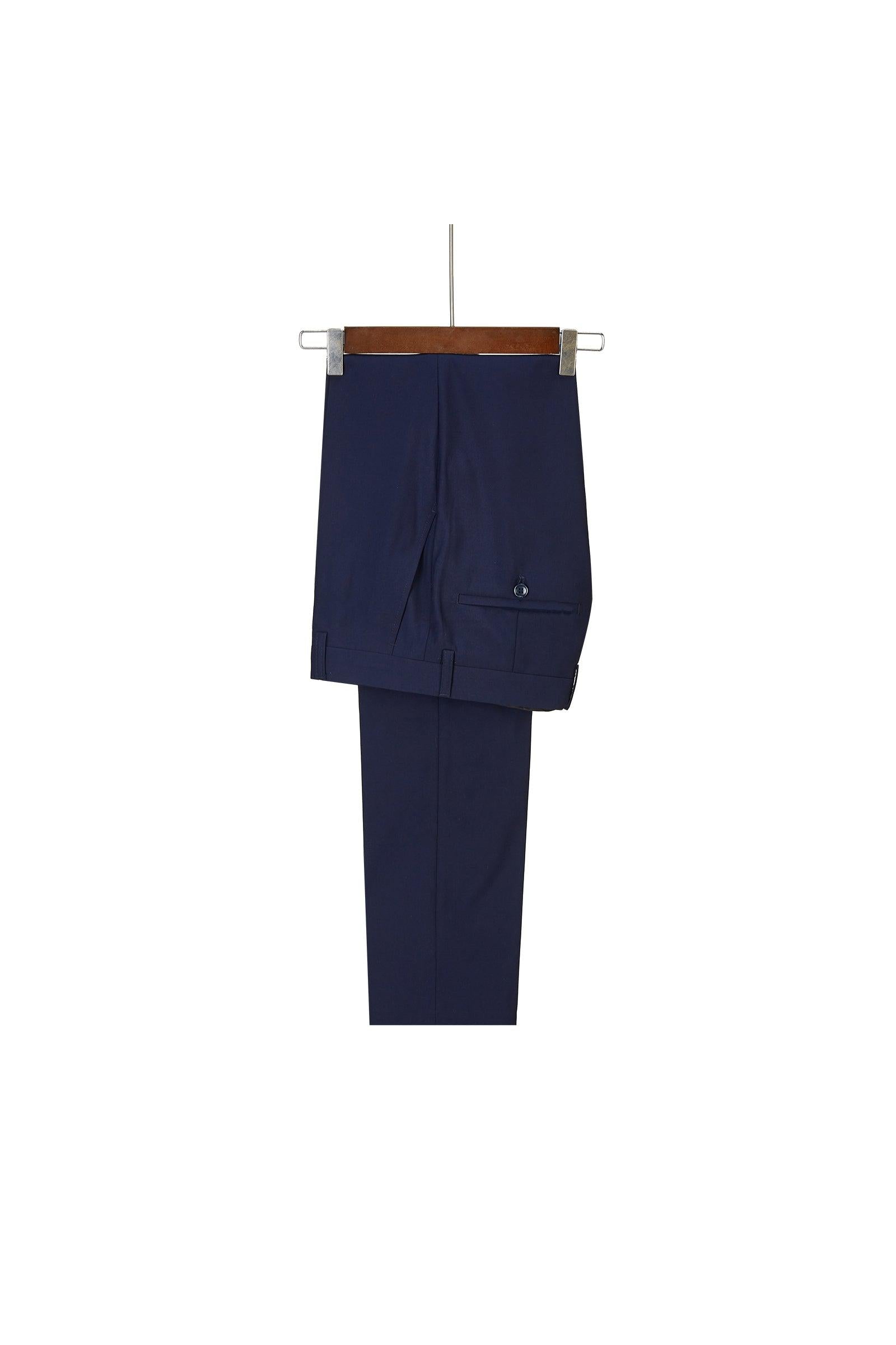 Dylan's Latest Design Navy Blue Best Fitted Three Piece Sparkle Men Suits-BallBride