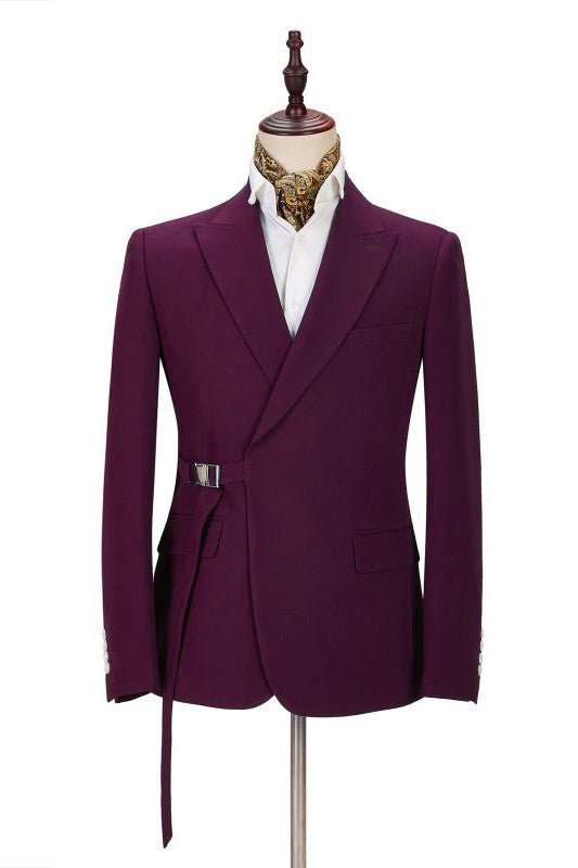 Elegant 2-Piece Best-Fitted Wedding Suit For Groom with Peaked Lapel-BallBride