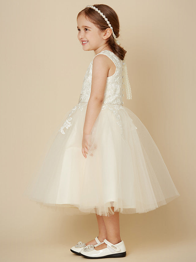 Elegant A-Line Knee Length Dress with Beading and Appliques-BallBride