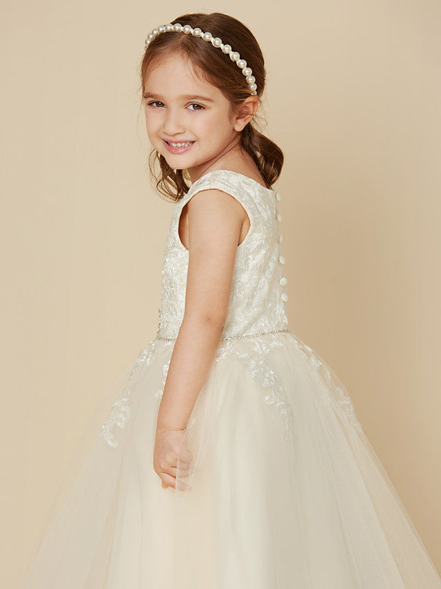 Elegant A-Line Knee Length Dress with Beading and Appliques-BallBride
