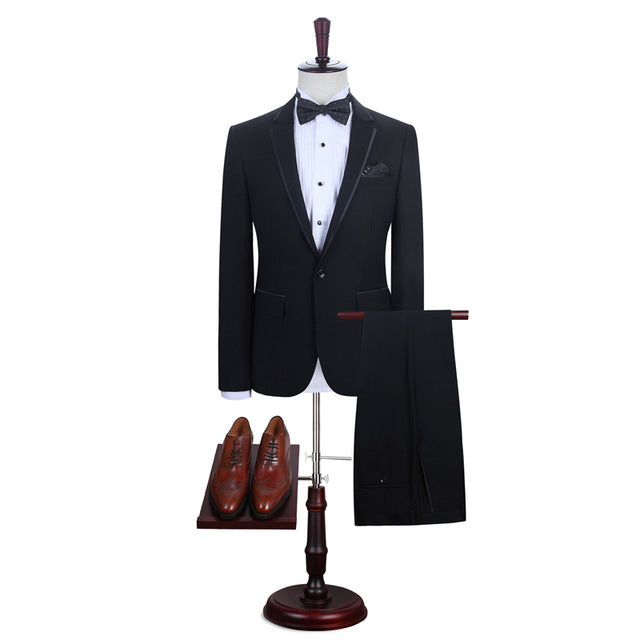 Elegant Black Prom Attire For Guys with One Button Online-BallBride