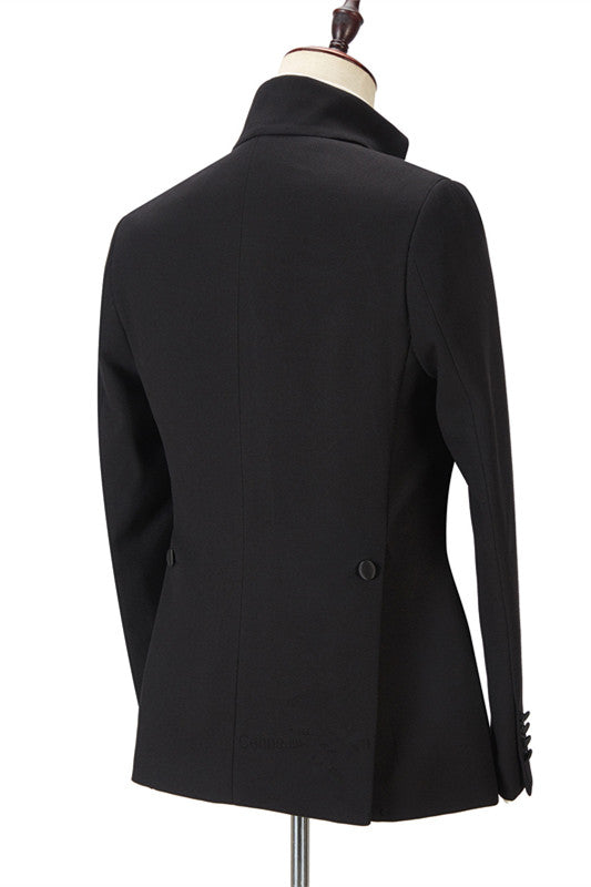 Elegant Black Ring Bearer Suits with Peaked Lapel For Best Fit-BallBride