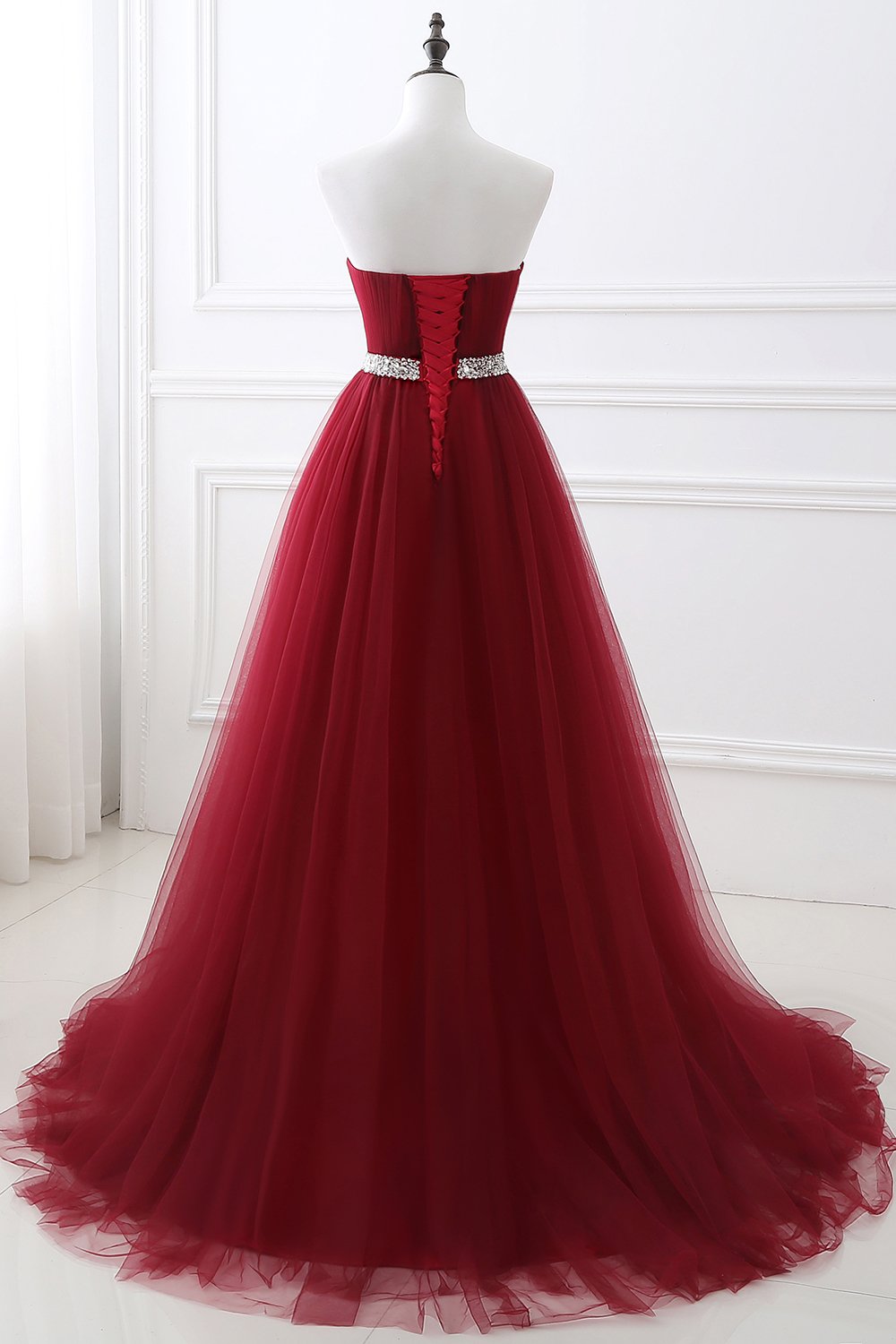Elegant Evening Dresses Long - Burgundy Sweetheart-BallBride