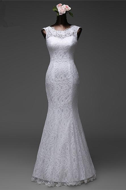 Elegant Lace Mermaid Wedding Dress for a Special Day-BallBride