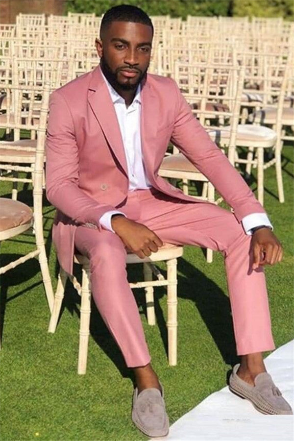 Elegant Pink Prom Suit for Groom with Notched Lapel-BallBride