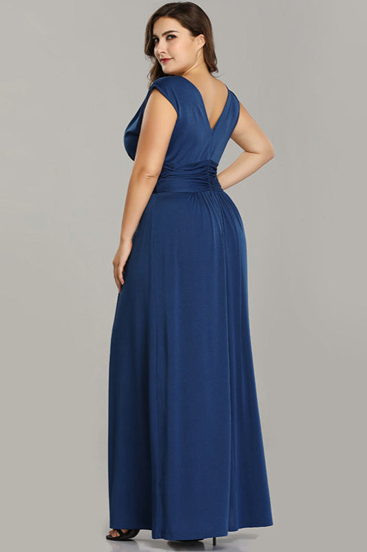 Elegant Plus Size Sleeveless Chiffon Evening Gown for Wedding Party-BallBride