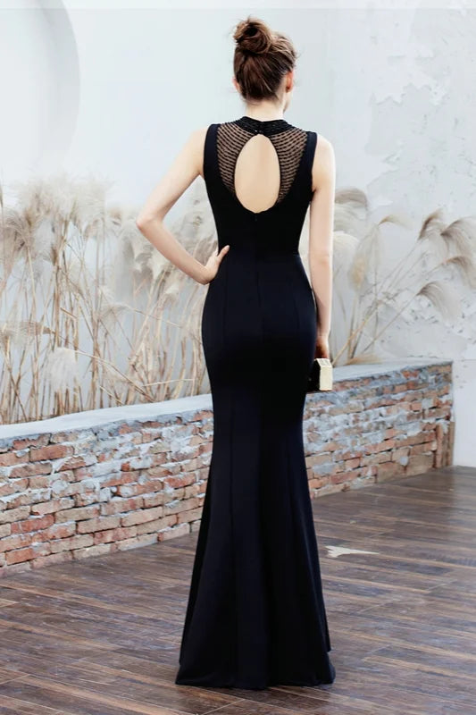 Elegant Sleeveless Beading Mermaid Long Evening Prom Dress-BallBride