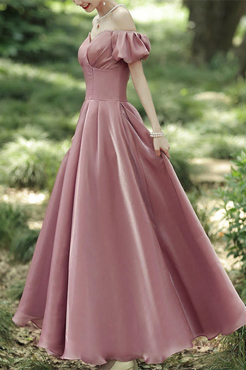 Elegant Sweetheart Long Evening Dress with Off-The-Shoulder-BallBride