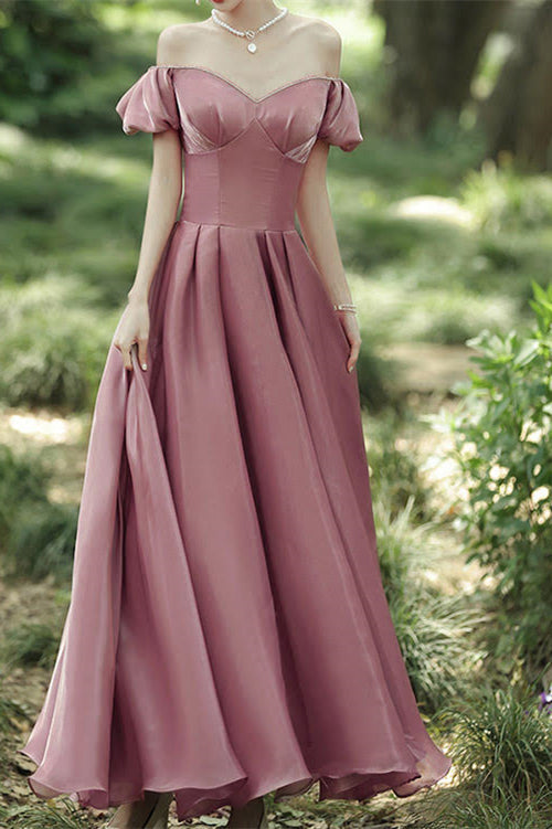 Elegant Sweetheart Long Evening Dress with Off-The-Shoulder-BallBride