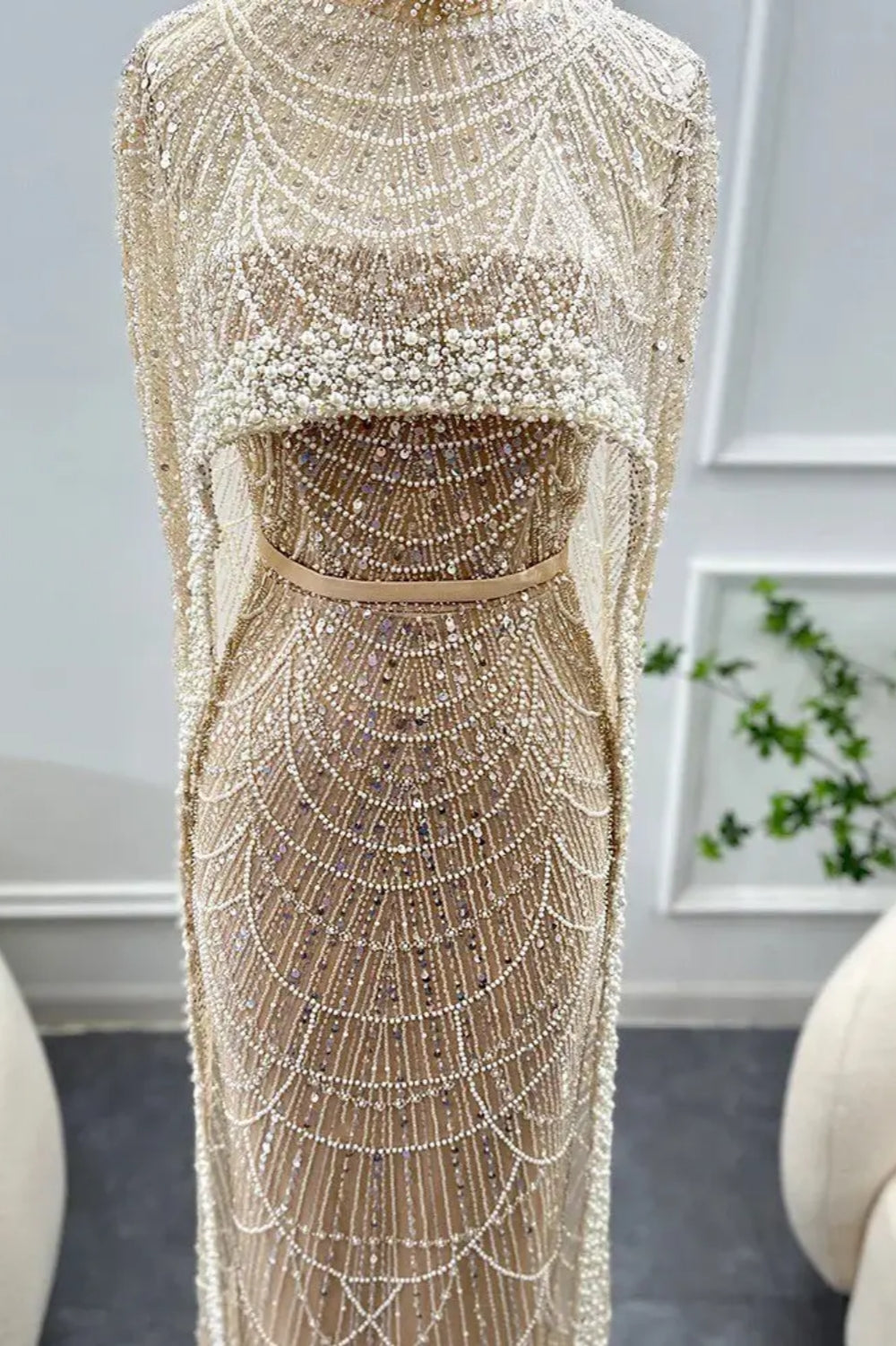 Elegant Two Piece Mermaid Long Prom Dress with Beadings and Beads-BallBride