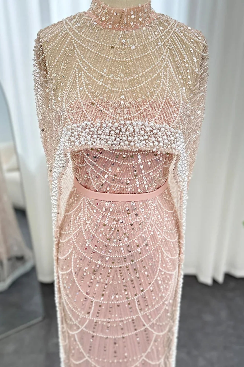 Elegant Two Piece Mermaid Long Prom Dress with Beadings and Beads-BallBride