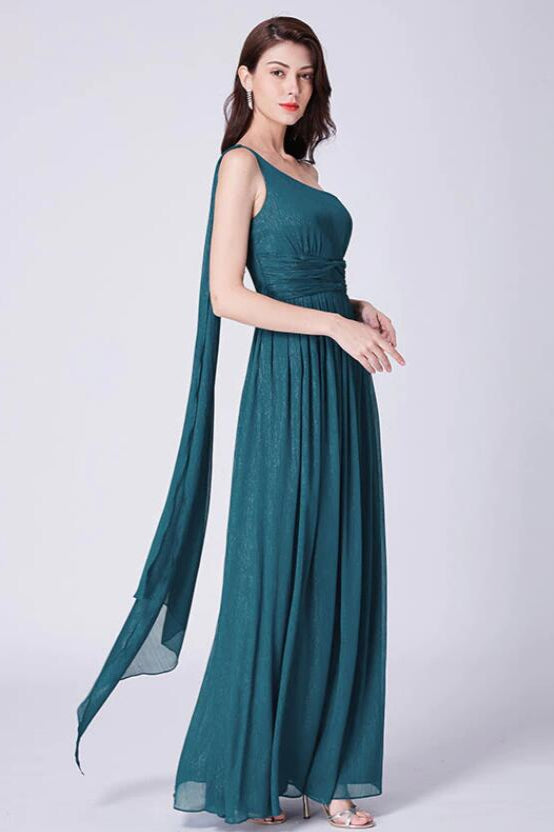 Elegant V-Neck Sleeveless Prom Dress ¨C Long Chiffon Ruffles Evening Gown-BallBride