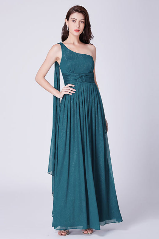 Elegant V-Neck Sleeveless Prom Dress ¨C Long Chiffon Ruffles Evening Gown-BallBride