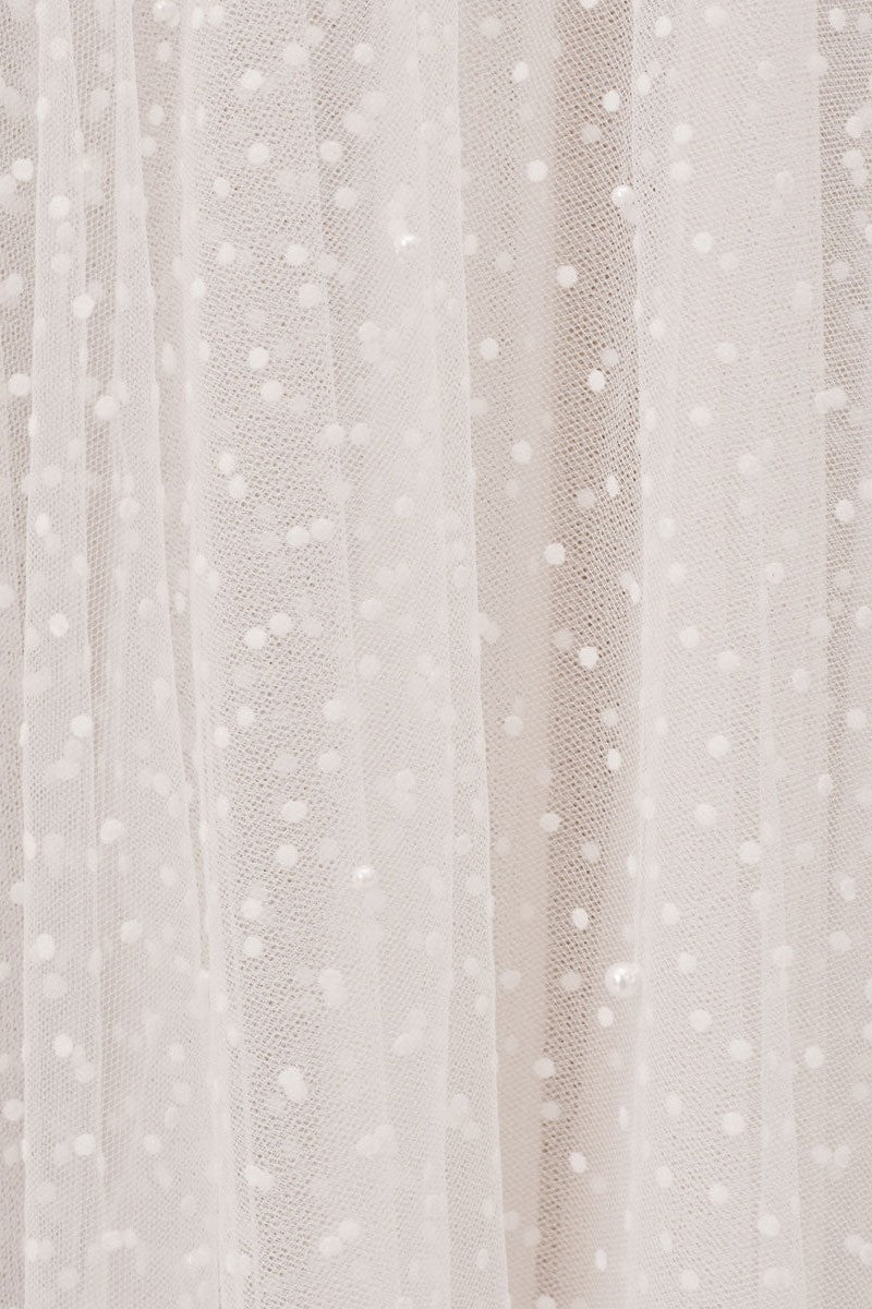 Exclusive White Wedding Dresses T-Length A-Line Sweetheart Pearls Spaghetti Straps Tea Length Bridal Dress-BallBride