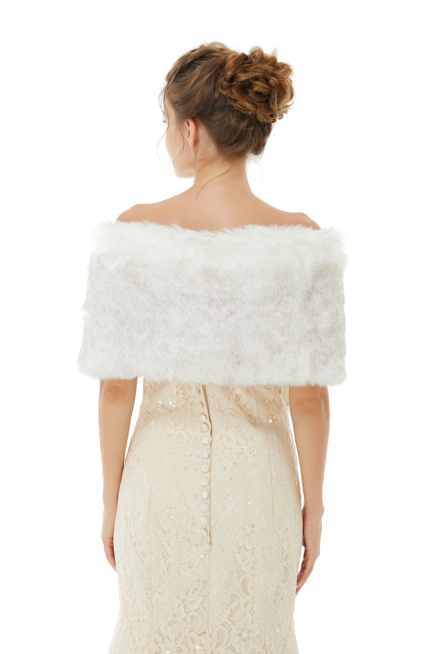 Fabulous Ivory Faux Fur Wedding Shawl for Brides ¨C Buy Online!-BallBride