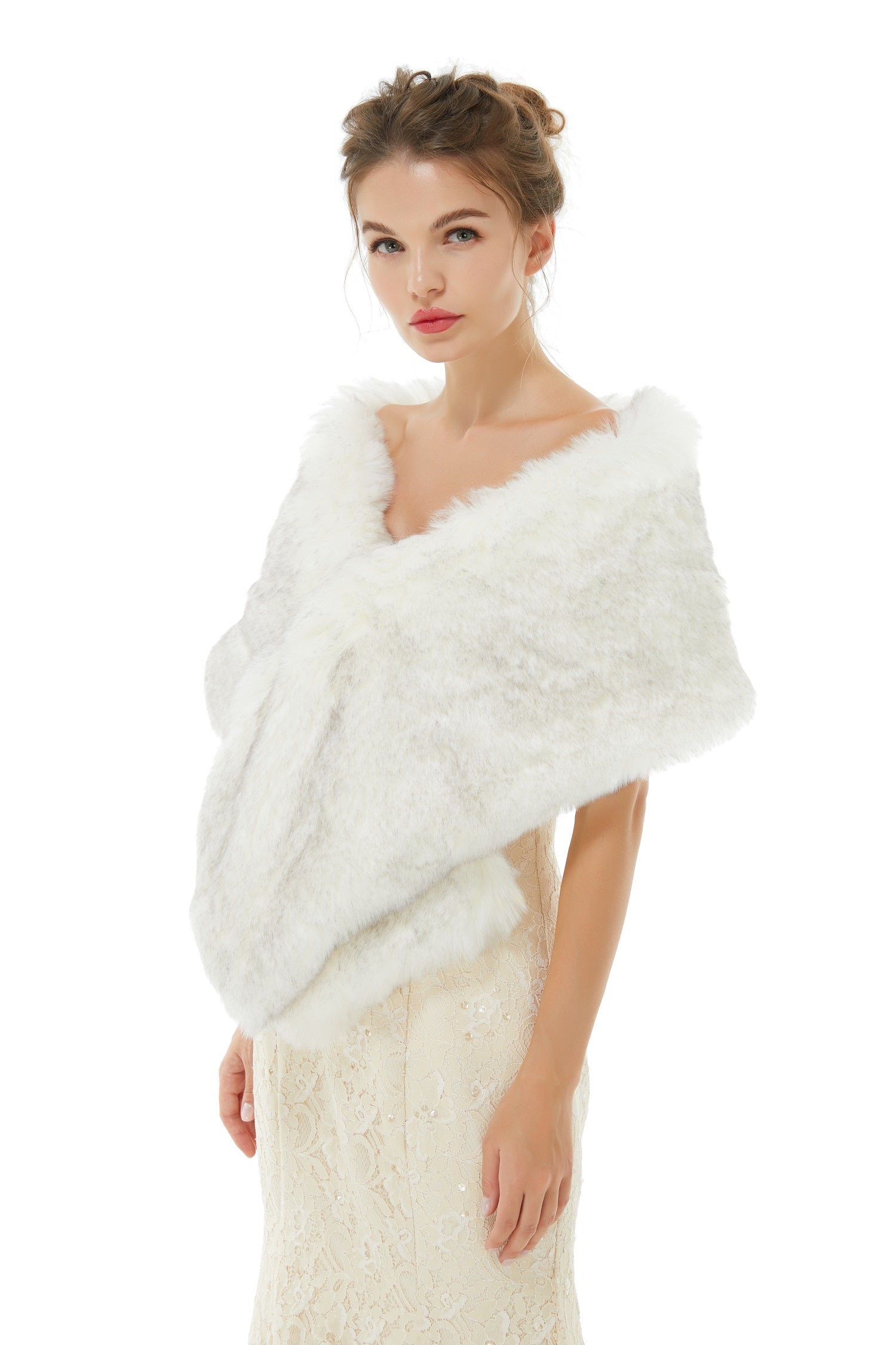 Fabulous Ivory Faux Fur Wedding Shawl for Brides ¨C Buy Online!-BallBride