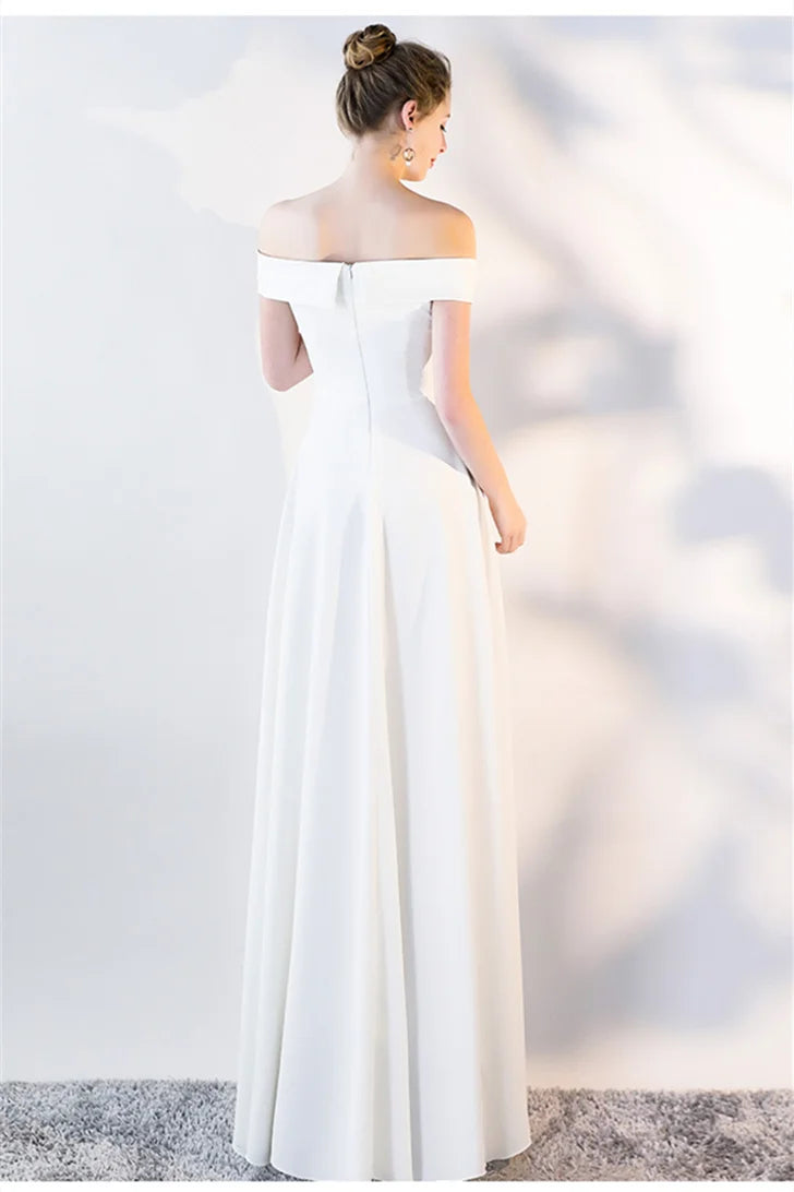 Fabulous Off-the-Shoulder Long Evening Dress Zipper Back-BallBride