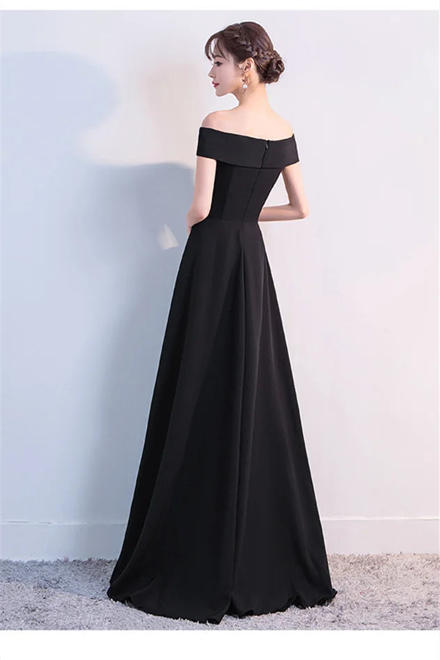 Fabulous Off-the-Shoulder Long Evening Dress Zipper Back-BallBride