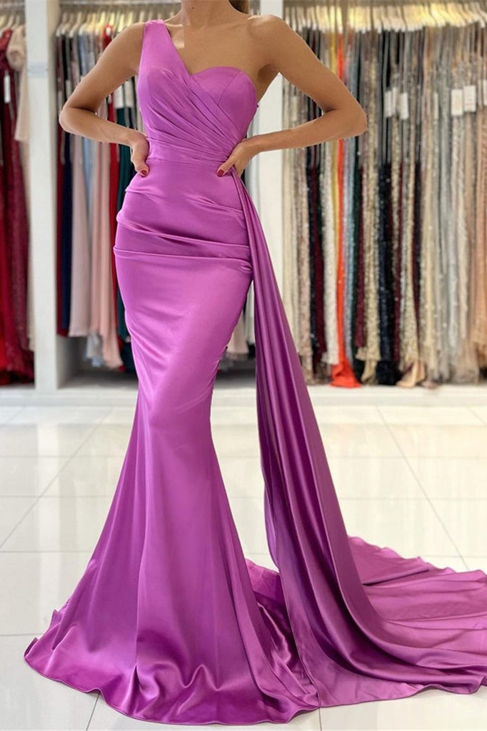 Fabulous One Shoulder Prom Dress with Ruffles-BallBride
