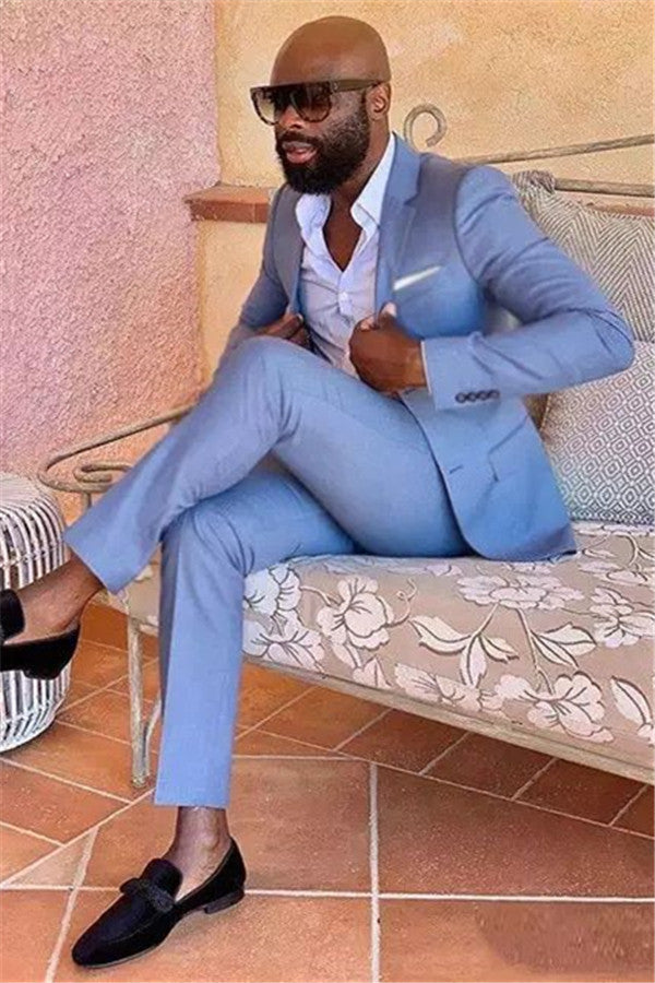 Fashion Slim Fit Business Blue Prom Suits Online-BallBride