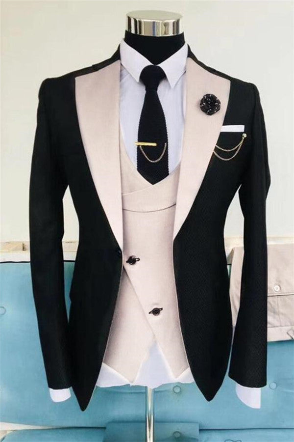 Fashion Slim Fit Prom Suit for Men - Black Wedding Tuxedo Outfit-BallBride