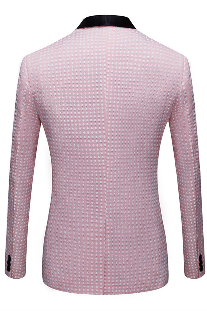 Fashion Styleable Pink Dot Tuxedo Shawl for Easy Weddings-BallBride