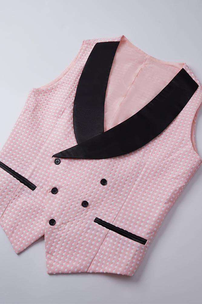 Fashion Styleable Pink Dot Tuxedo Shawl for Easy Weddings-BallBride