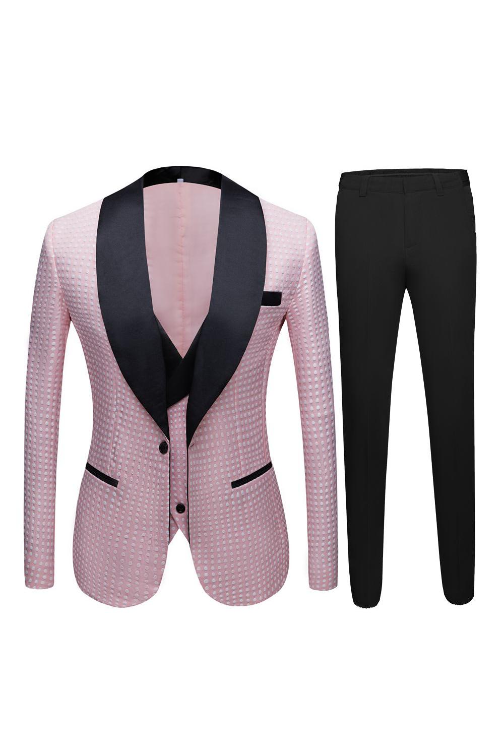 Fashion Styleable Pink Dot Tuxedo Shawl for Easy Weddings-BallBride