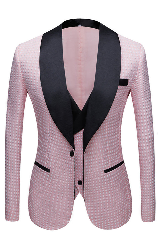 Fashion Styleable Pink Dot Tuxedo Shawl for Easy Weddings-BallBride