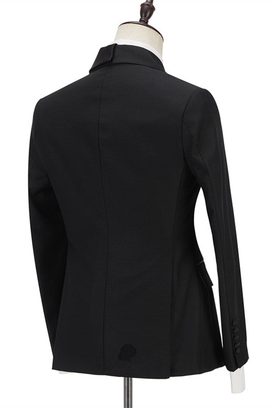 Fashion Wedding Suits for Groom - Black with Peaked Lapel-BallBride