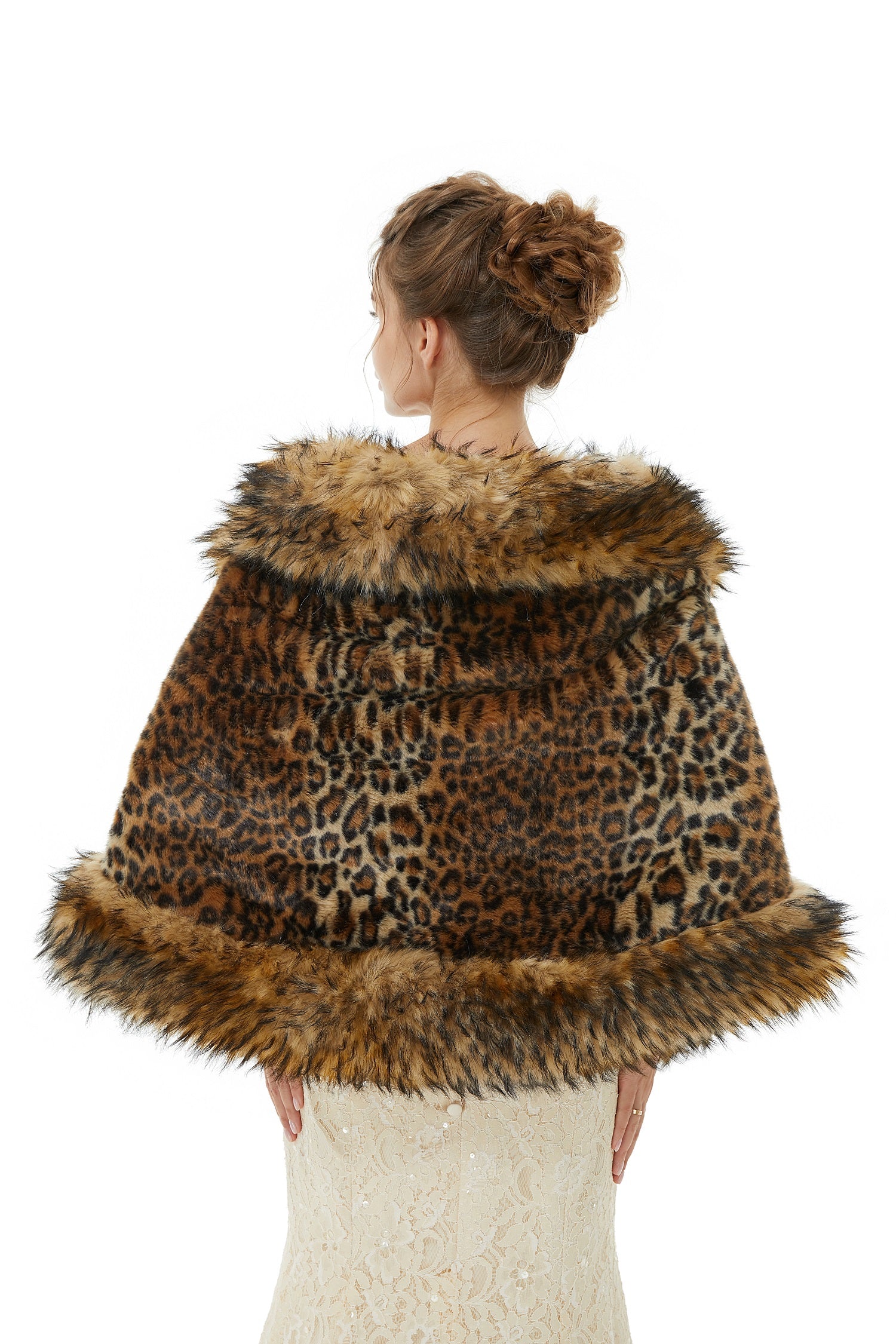 Faux Fur Wedding Wraps for Brides - Leopard Fashion-BallBride