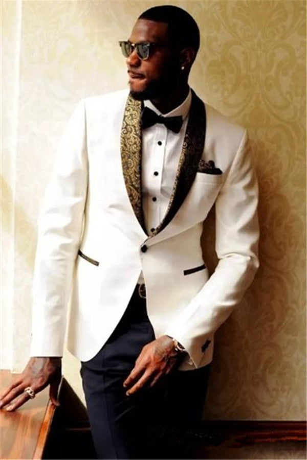 Formal Jacquard Tuxedos for Men | Wedding Suits Bridegroom Mens Suits-BallBride