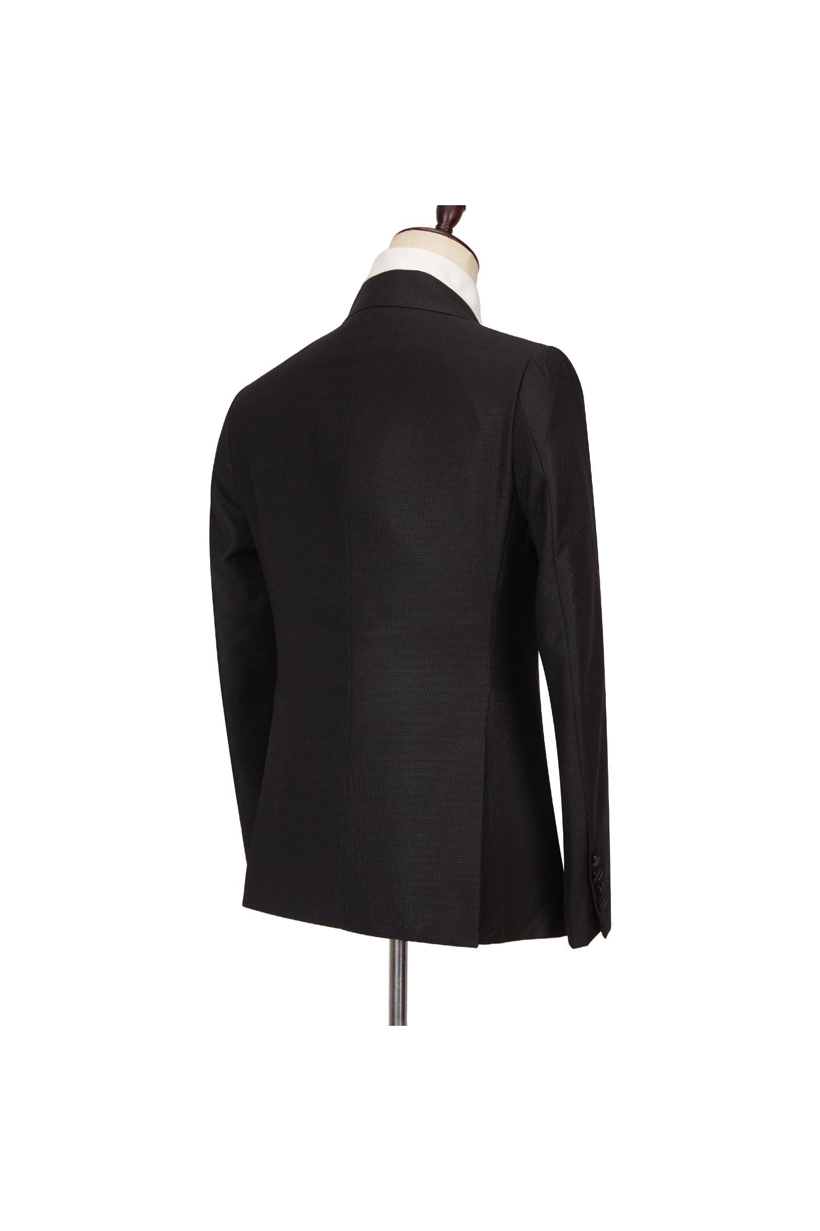 Gavin Latest Design Men's Suits: Black Double Breasted Peaked Lapel Best Fitted-BallBride