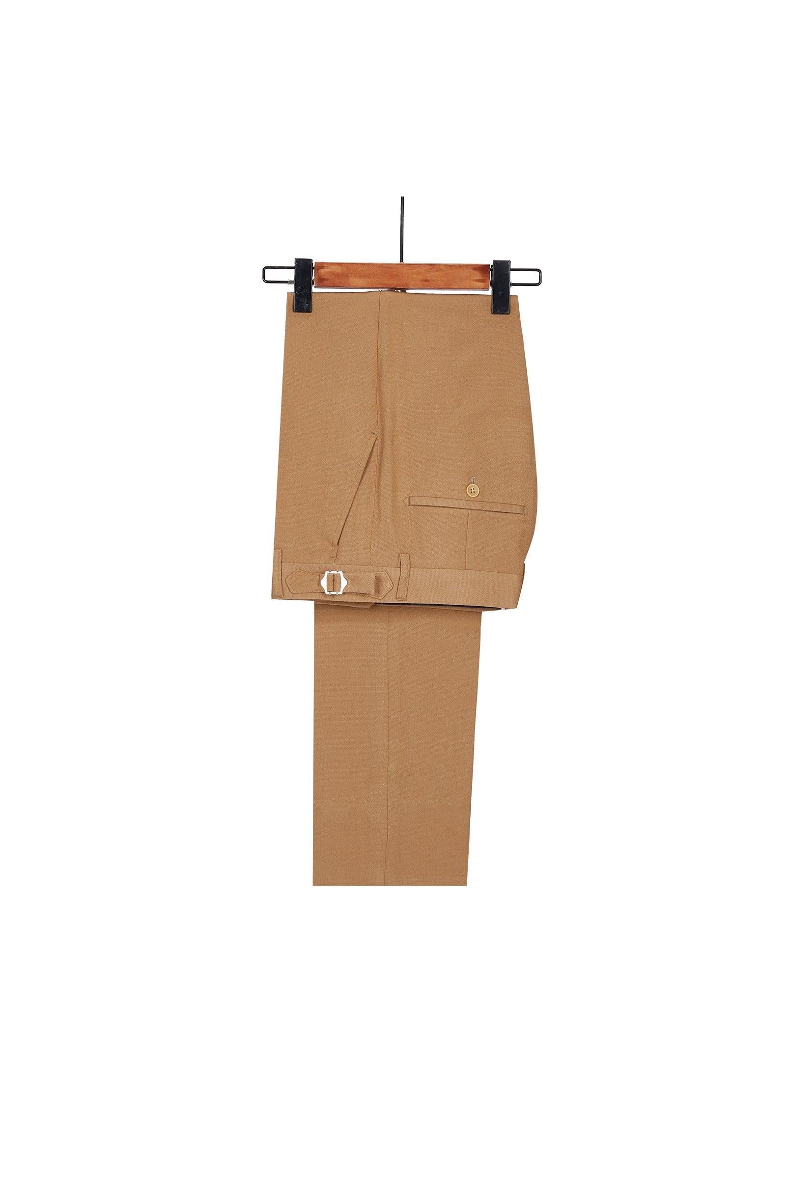 Gavin New Arrival Men's Khaki Sparkle Shawl Lapel One Button Suit-BallBride