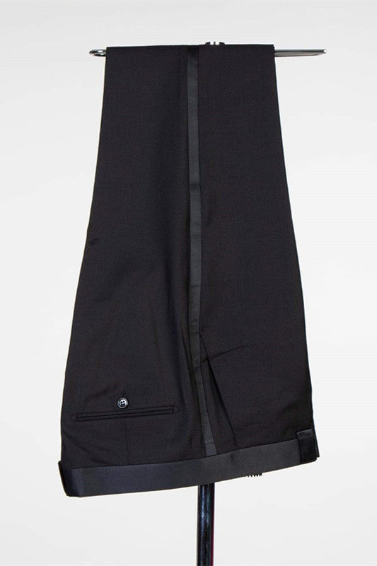 Glamorous Black Wedding Suits For Groom with Shawl Lapel-BallBride