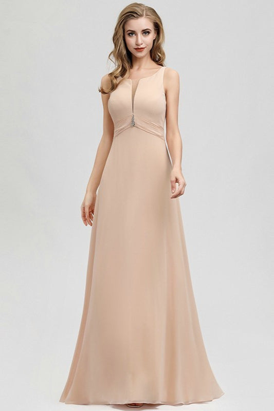 Glamorous Blush Crytal Long Mermaid Prom Dress-BallBride