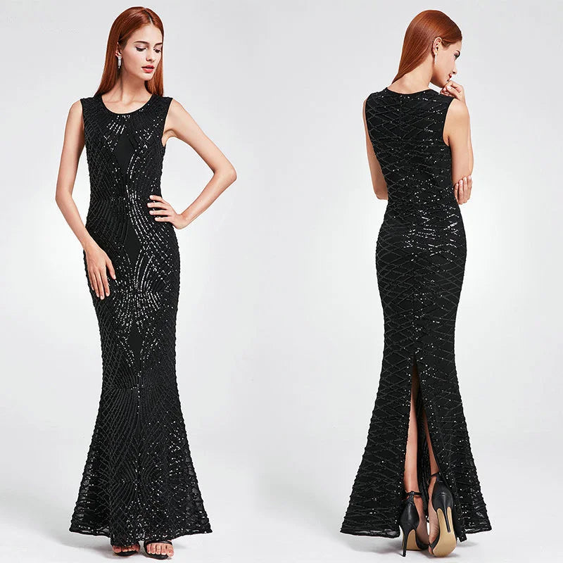Glamorous Cap Sleeve Lace Mermaid Long Evening Gowns Online-BallBride