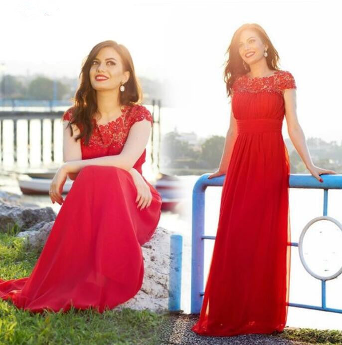 Glamorous Cap Sleeve Lace Prom Dress for Your Special Day-BallBride