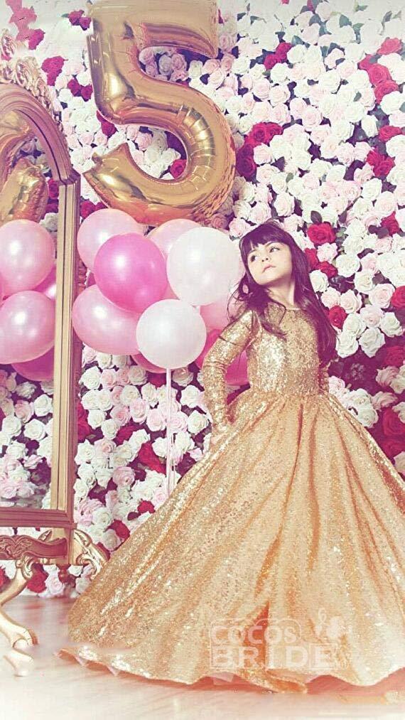 Glamorous Golden Scoop Neck Princess Dress-BallBride