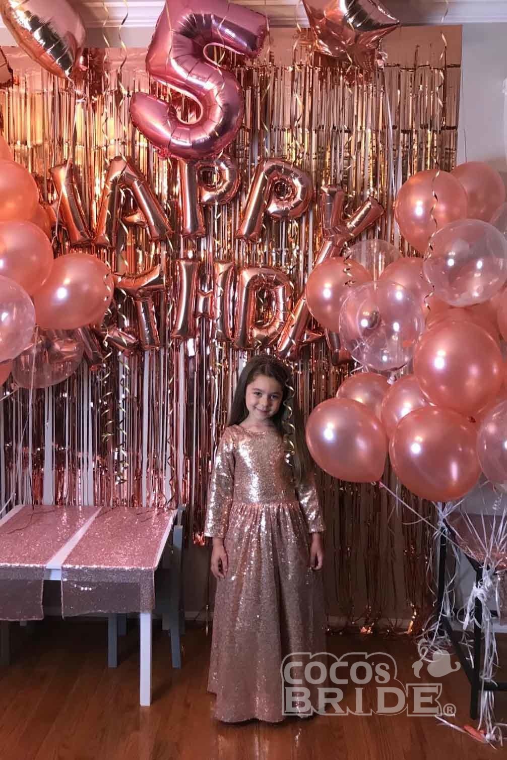 Glamorous Golden Scoop Neck Princess Dress-BallBride