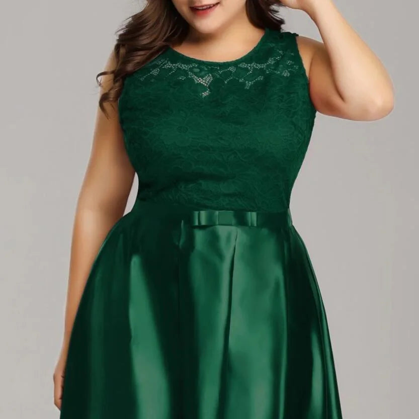 Glamorous Hi-Lo Burgundy Prom Dresses Lace Plus Size Evening Gown-BallBride