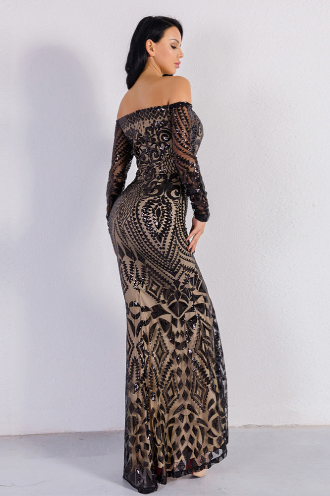Glamorous Long Sleeve Mermaid Sequins Prom Dress for Your Evening Party-BallBride